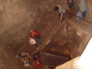 Vertical Shaft inside the walled city leading down, down, down 120 feet to a water spring 215 feet through a tunnel -- an ancient way to get fresh water!