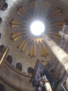 Dome over the Empty Tomb at the Church of the Holy Sepulcher, Jerusalem.  Photo by JMN, March 2014.